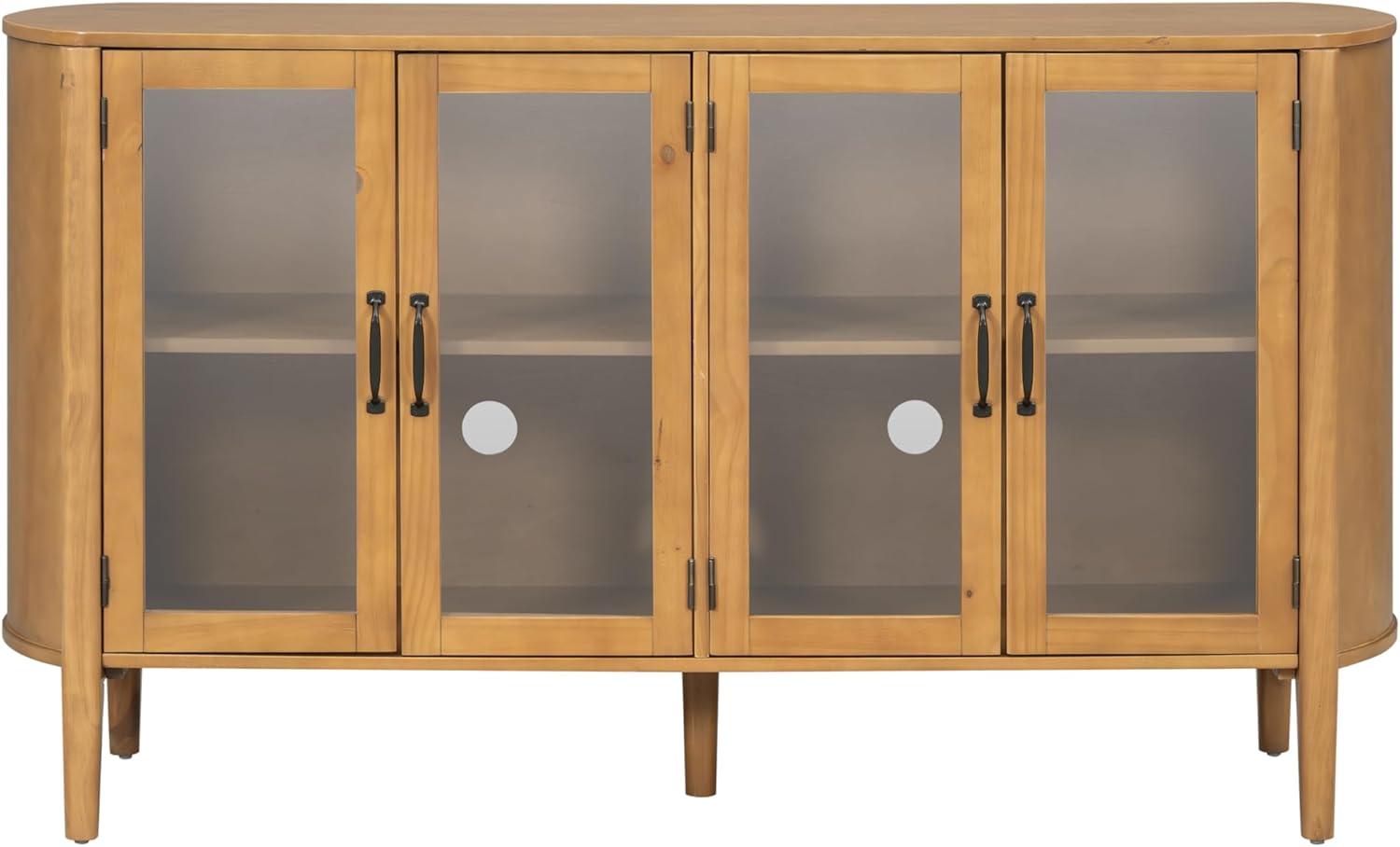 image:imageChristopher Knight Home Eileen Modern Storage Cabinet with 4 Doors Large Size Buffet Cabinet with Storage and Adjustable Shelf Wooden Sideboard Cabinet for Dining RoomKitchenLiving Room NaturalNatural