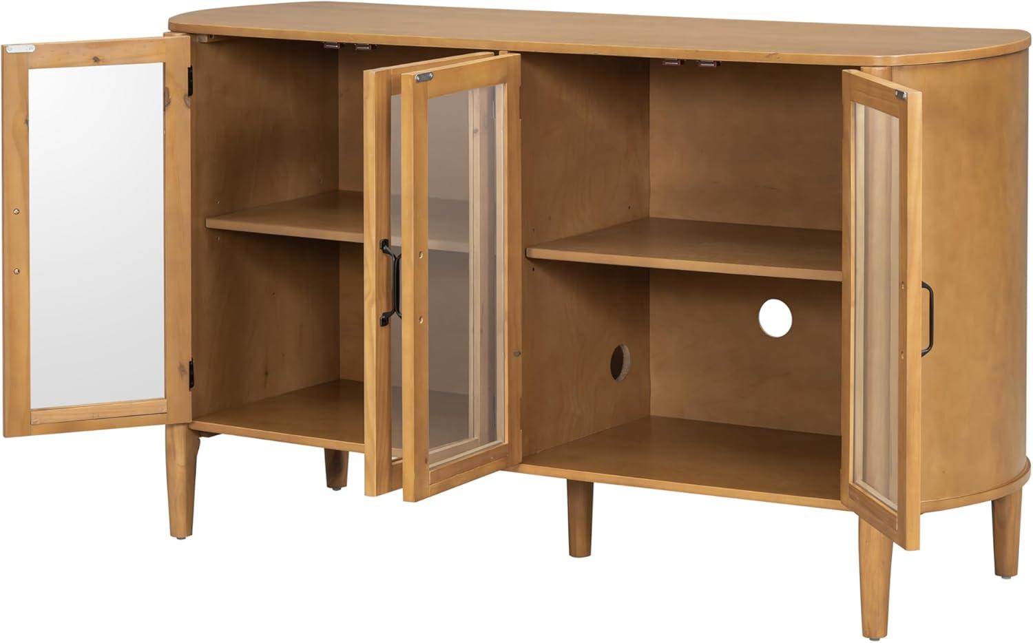 image:imageChristopher Knight Home Eileen Modern Storage Cabinet with 4 Doors Large Size Buffet Cabinet with Storage and Adjustable Shelf Wooden Sideboard Cabinet for Dining RoomKitchenLiving Room NaturalNatural