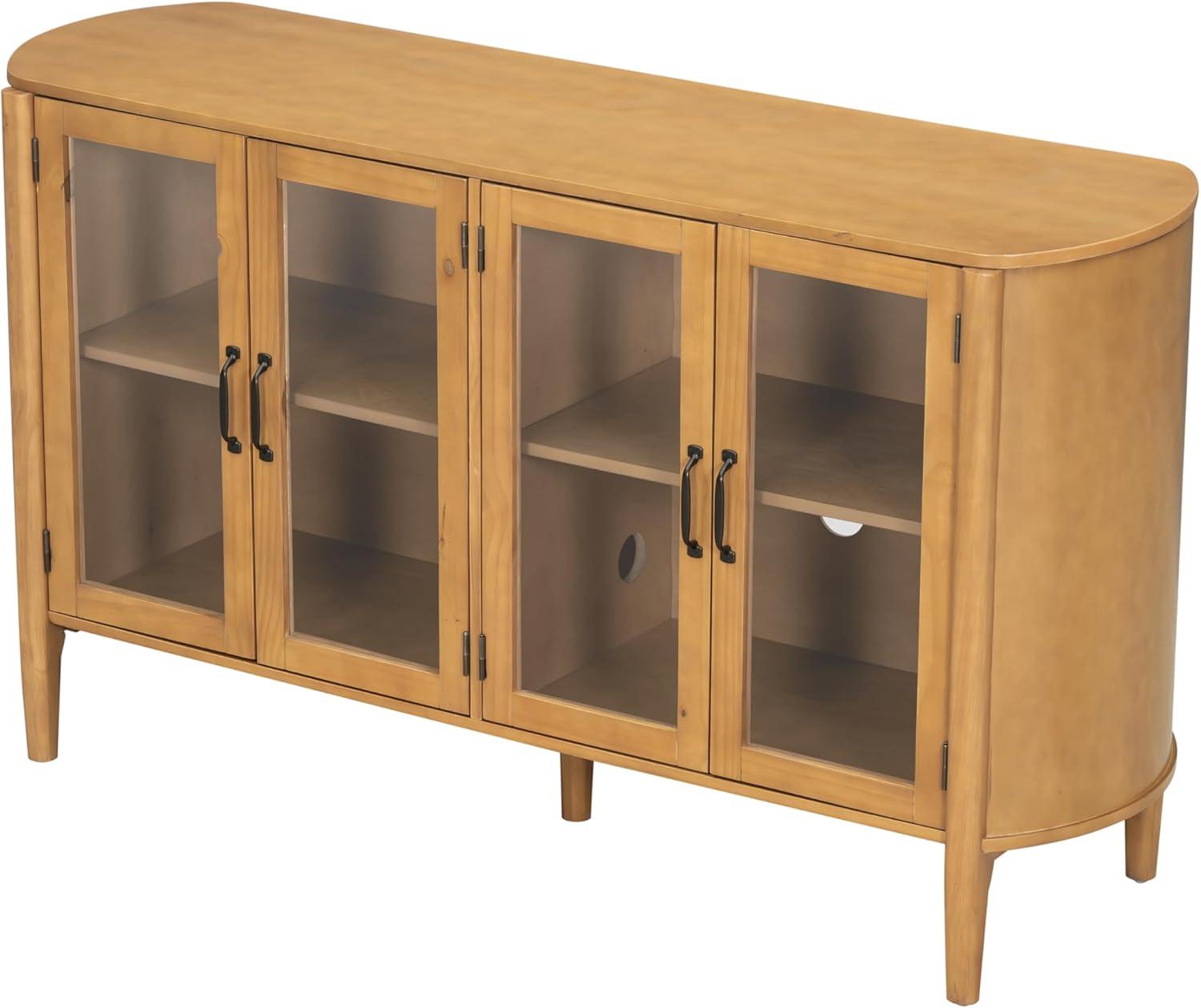 image:imageChristopher Knight Home Eileen Modern Storage Cabinet with 4 Doors Large Size Buffet Cabinet with Storage and Adjustable Shelf Wooden Sideboard Cabinet for Dining RoomKitchenLiving Room NaturalNatural