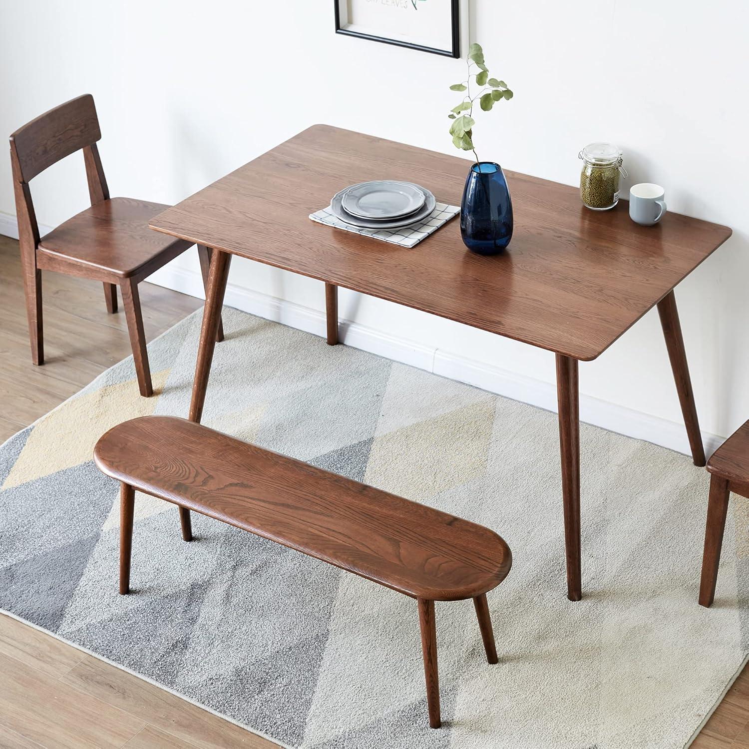 image:imageChristopher Knight Home Ella Dining Bench Oak Wood Dining Bench Oval Shaped Chair End of Bed Entryway Foot Seats Kitchen Chair 3937Small Benches for Living Room Dining Room Home Decor NaturalWalnut4724