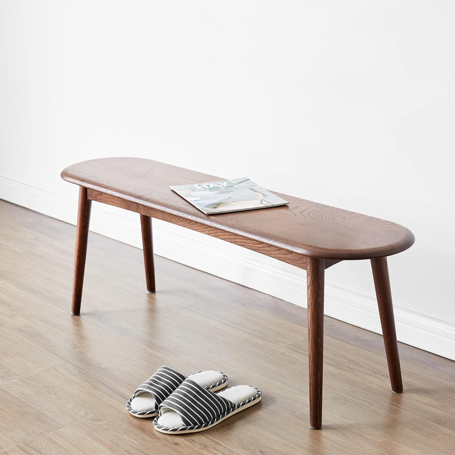 image:imageChristopher Knight Home Ella Dining Bench Oak Wood Dining Bench Oval Shaped Chair End of Bed Entryway Foot Seats Kitchen Chair 3937Small Benches for Living Room Dining Room Home Decor NaturalWalnut4724