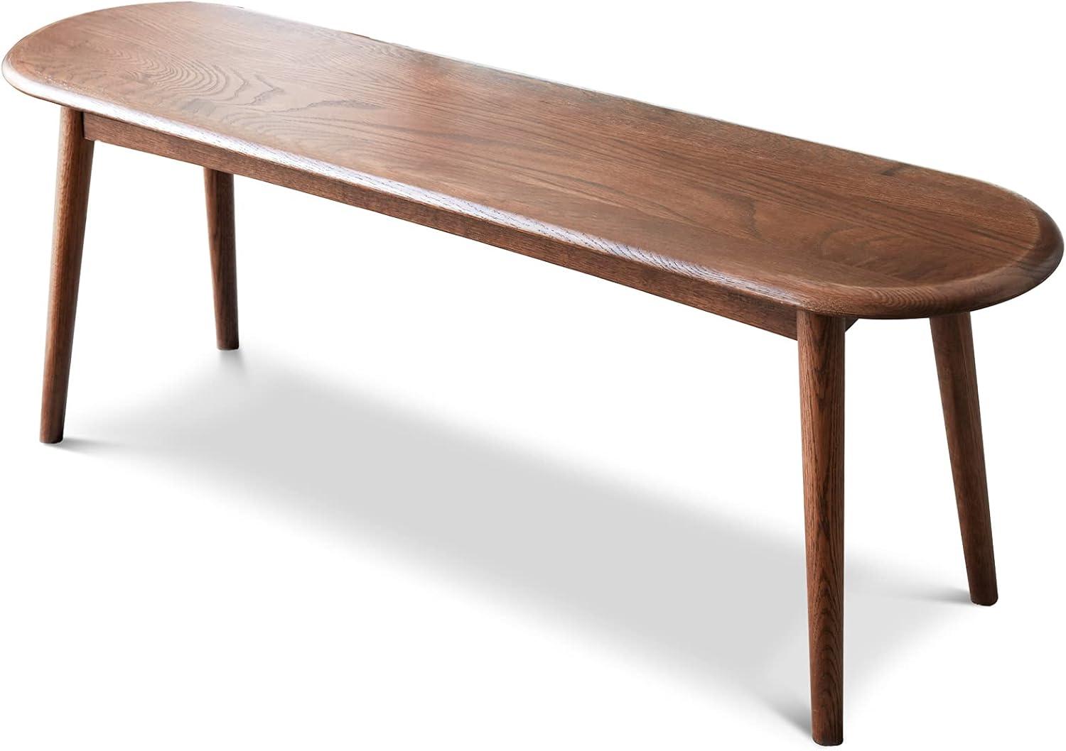 image:imageChristopher Knight Home Ella Dining Bench Oak Wood Dining Bench Oval Shaped Chair End of Bed Entryway Foot Seats Kitchen Chair 3937Small Benches for Living Room Dining Room Home Decor NaturalWalnut4724