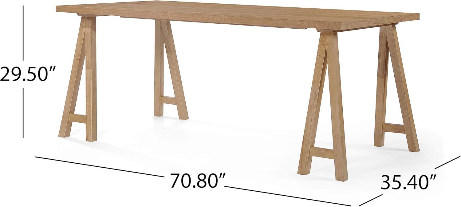 image:imageChristopher Knight Home Idalia MidCentury Modern 7 Piece Dining Set Light Beige and WalnutNatural Oak Green Tea