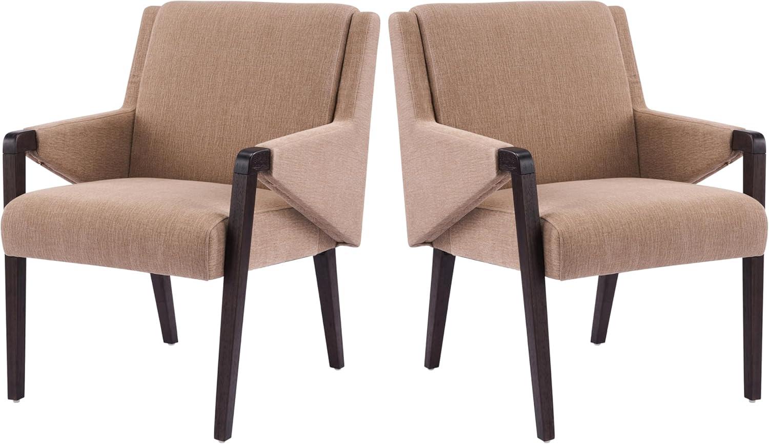 image:imageChristopher Knight Home Inmax Modern Upholstered Dining Chair Set of 2 Solid Wood Kitchen Side Chair Wooden Dining Armchair Extra Seat for Living Room Light BeigeBrownBlackbrown