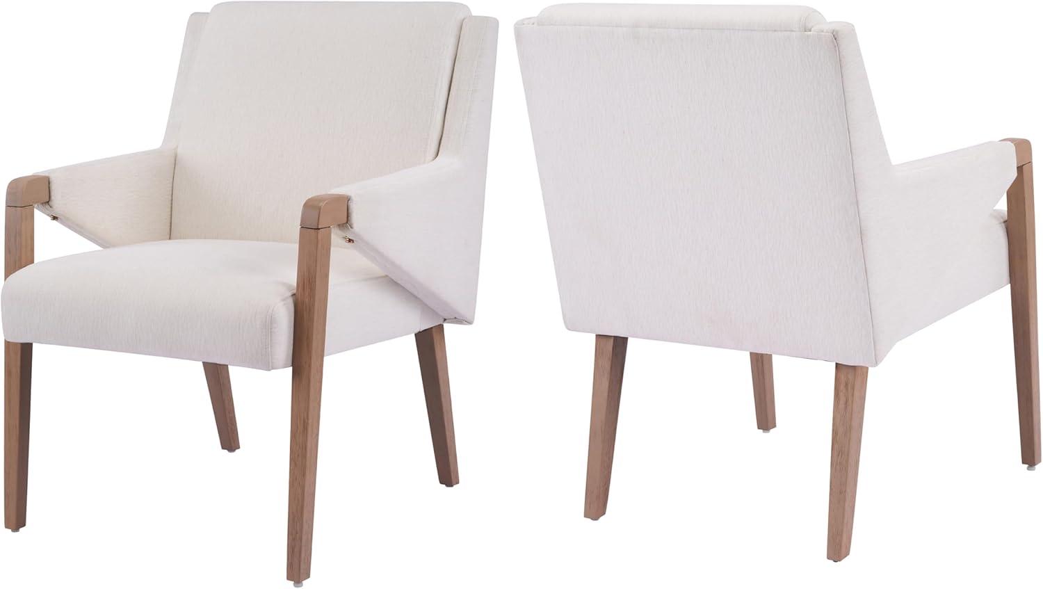 image:imageChristopher Knight Home Inmax Modern Upholstered Dining Chair Set of 2 Solid Wood Kitchen Side Chair Wooden Dining Armchair Extra Seat for Living Room Light BeigeBrownLight Beigebrown