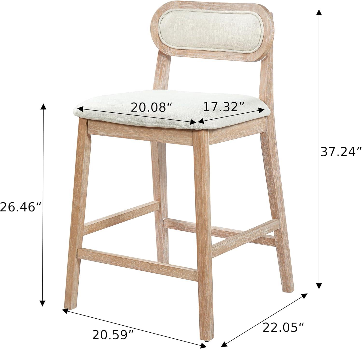 image:imageChristopher Knight Home Kaylin Modern Counter Height Bar Stools Set of 2 Upholstered Bar Stool for Kitchen Island Rubberwood Dining Room Chair Counter Stool with Footrest NaturalBeigeNaturalbeige