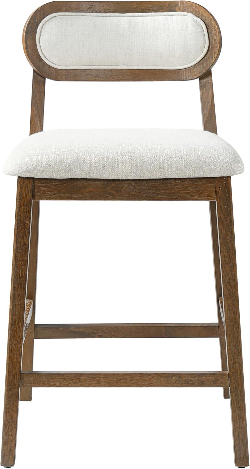 image:imageChristopher Knight Home Kaylin Modern Counter Height Bar Stools Set of 2 Upholstered Bar Stool for Kitchen Island Rubberwood Dining Room Chair Counter Stool with Footrest NaturalBeigeBrownbeige