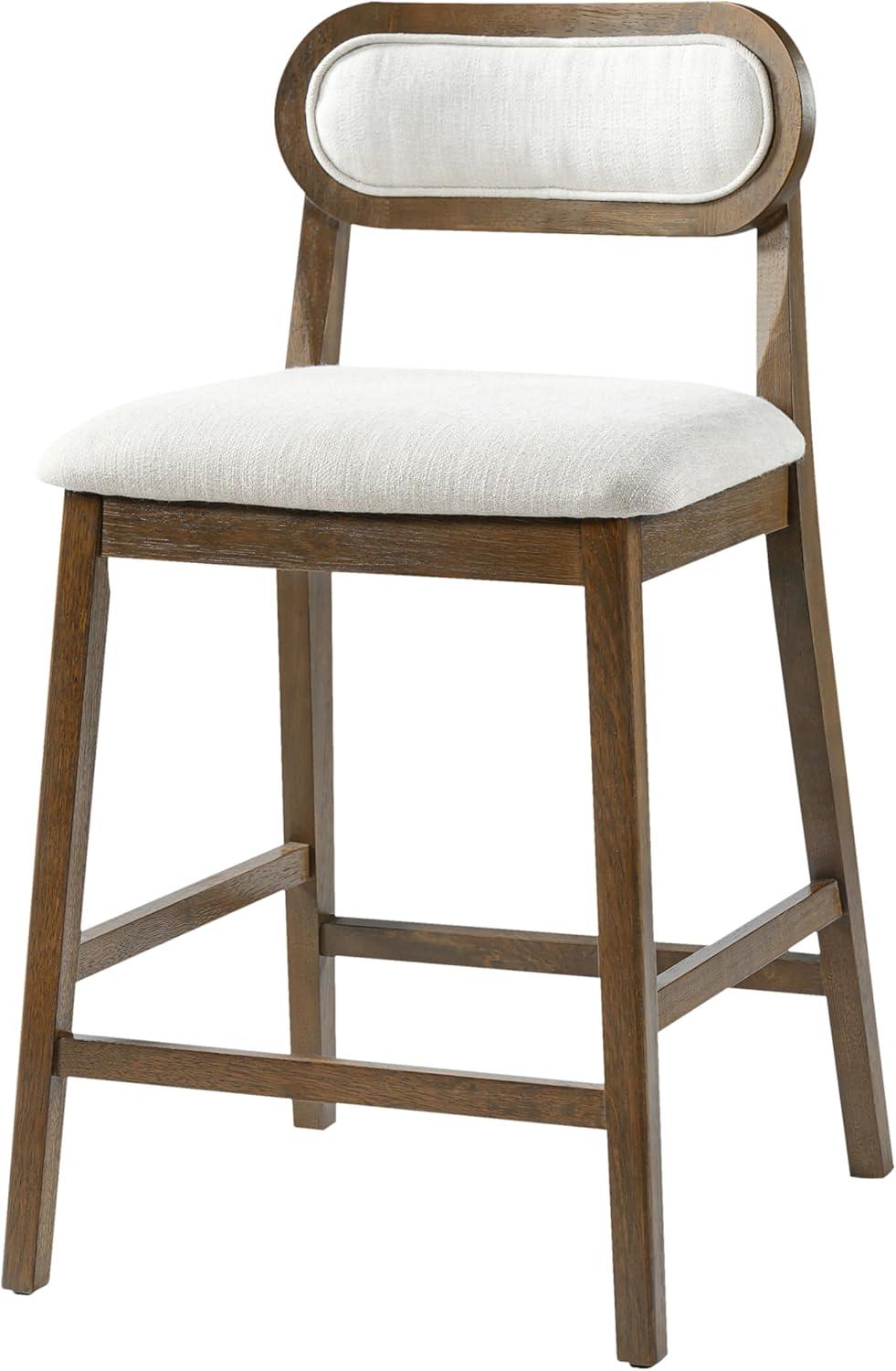 image:imageChristopher Knight Home Kaylin Modern Counter Height Bar Stools Set of 2 Upholstered Bar Stool for Kitchen Island Rubberwood Dining Room Chair Counter Stool with Footrest NaturalBeigeBrownbeige