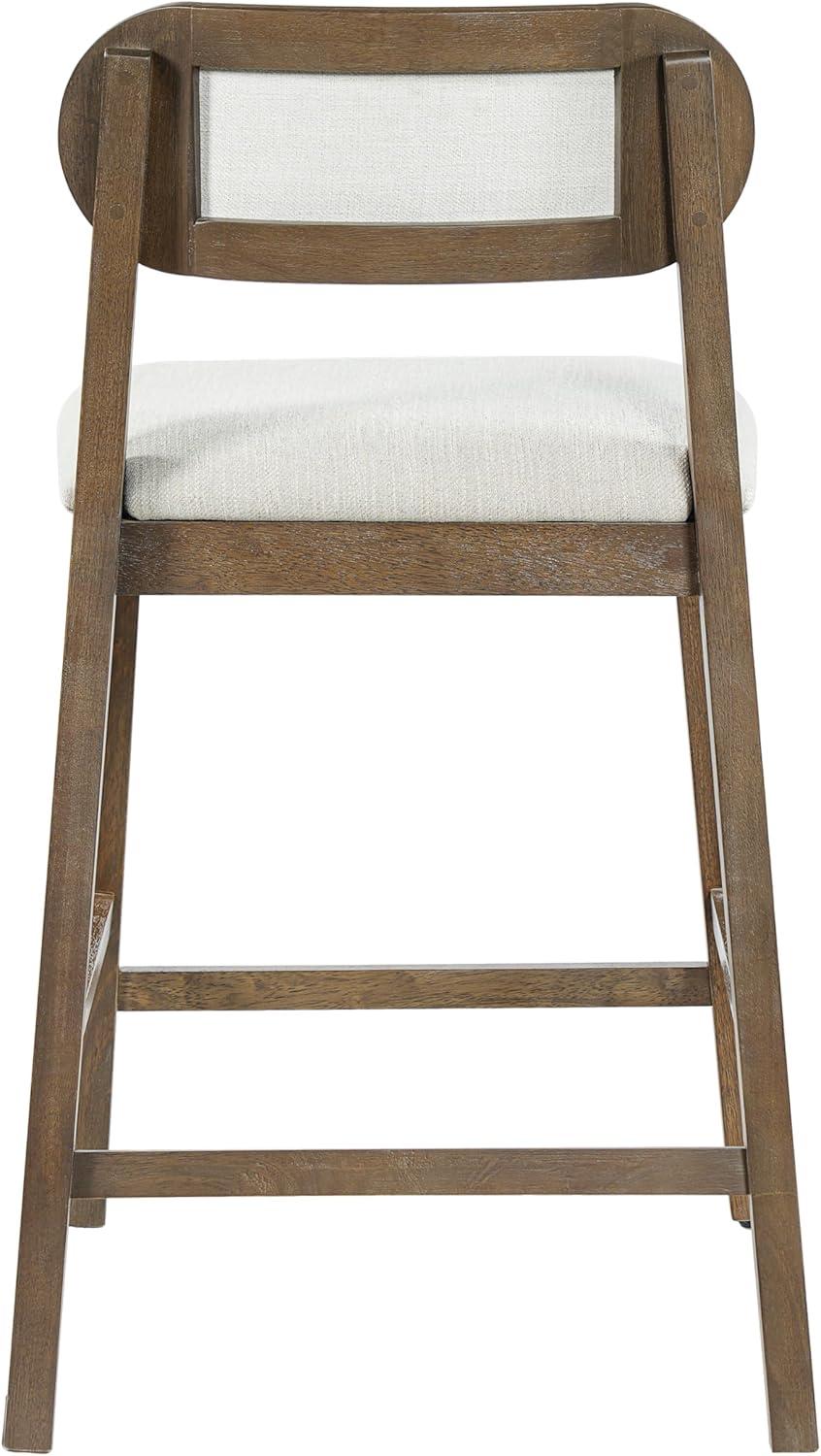 image:imageChristopher Knight Home Kaylin Modern Counter Height Bar Stools Set of 2 Upholstered Bar Stool for Kitchen Island Rubberwood Dining Room Chair Counter Stool with Footrest NaturalBeigeBrownbeige