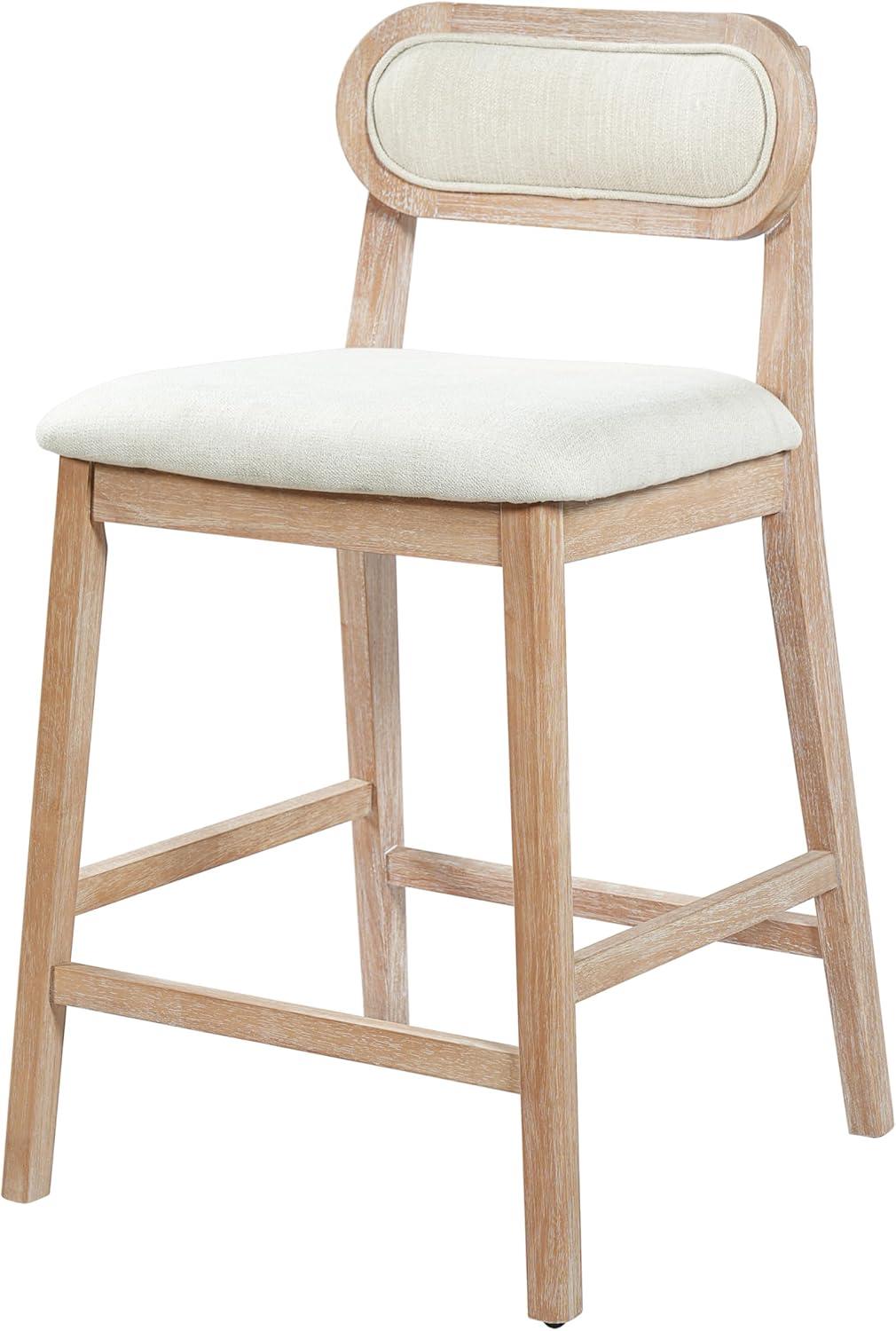 image:imageChristopher Knight Home Kaylin Modern Counter Height Bar Stools Set of 2 Upholstered Bar Stool for Kitchen Island Rubberwood Dining Room Chair Counter Stool with Footrest NaturalBeigeNaturalbeige