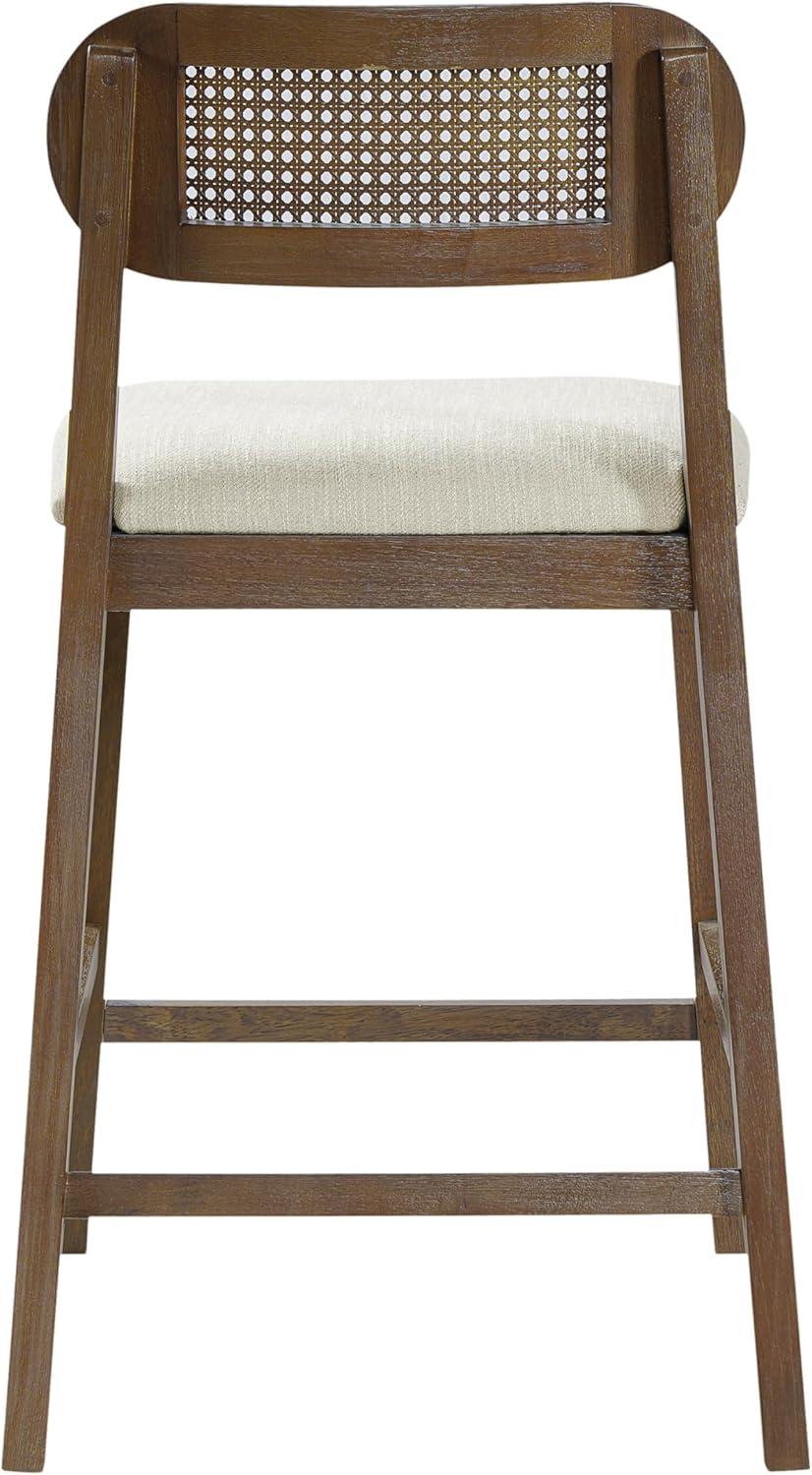 image:imageChristopher Knight Home Kaylin Modern Counter Height Bar Stools Set of 2 Upholstered Bar Stool for Kitchen Island Rubberwood Dining Room Chair Counter Stool with Footrest NaturalBeigeBrownbeigeRattan Back