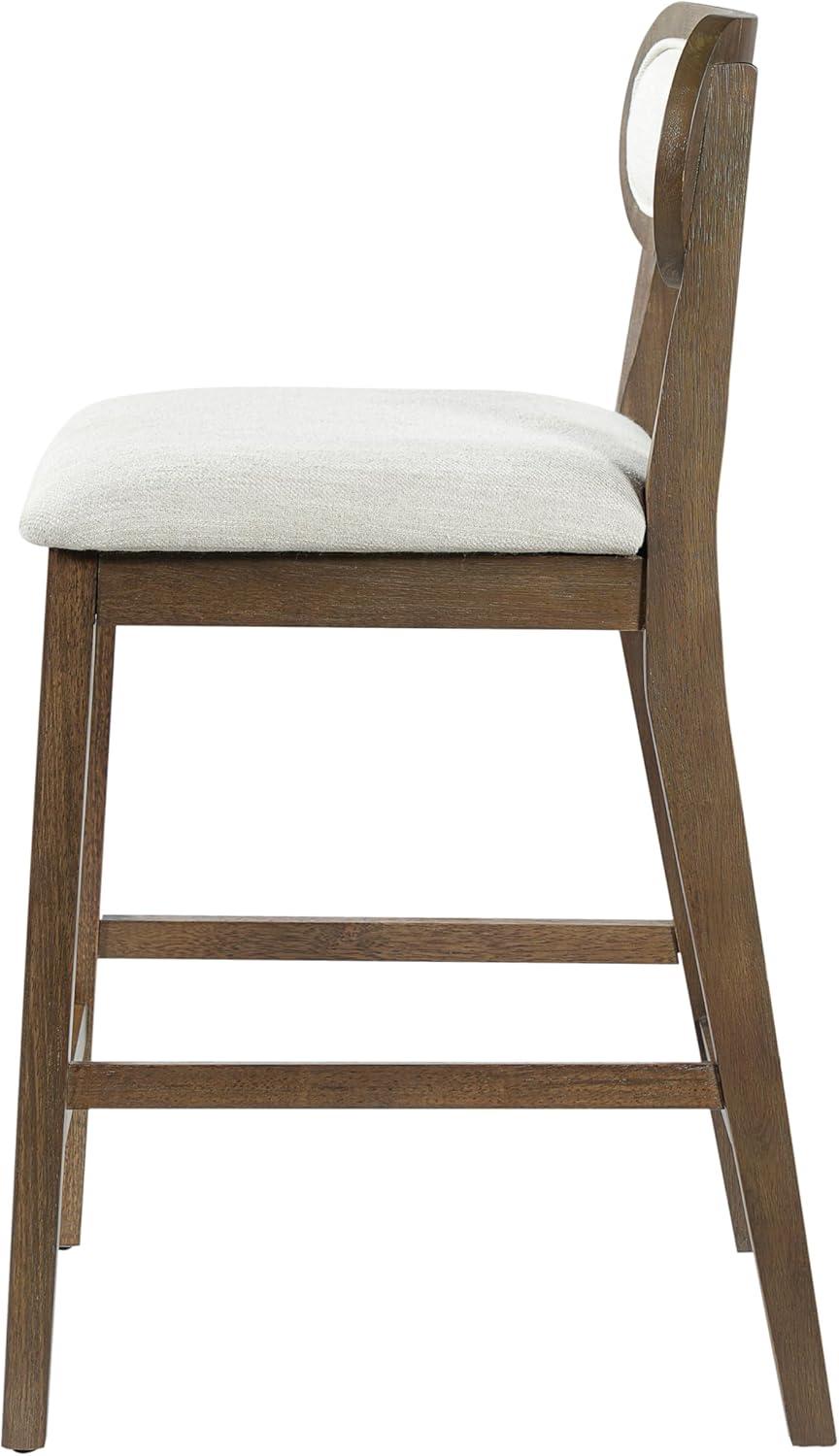 image:imageChristopher Knight Home Kaylin Modern Counter Height Bar Stools Set of 2 Upholstered Bar Stool for Kitchen Island Rubberwood Dining Room Chair Counter Stool with Footrest NaturalBeigeBrownbeige
