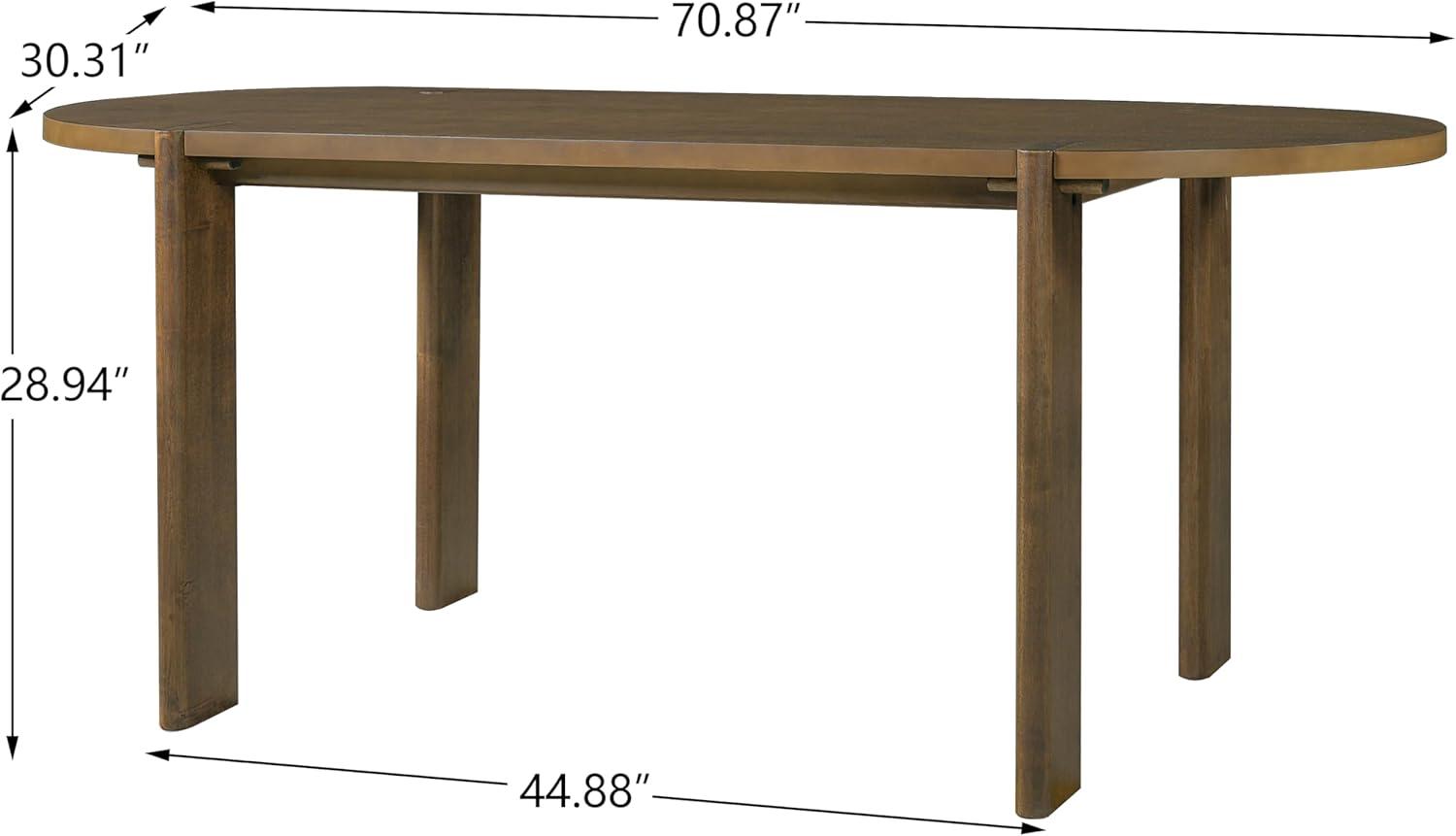 image:imageChristopher Knight Home Larkspur MidCentury Modern Dining Table Set for 6 Solid Wood Kitchen Table and Dining Chairs Set of 6 Rubberwood Dining Room Table Set 6 BeigeWalnut