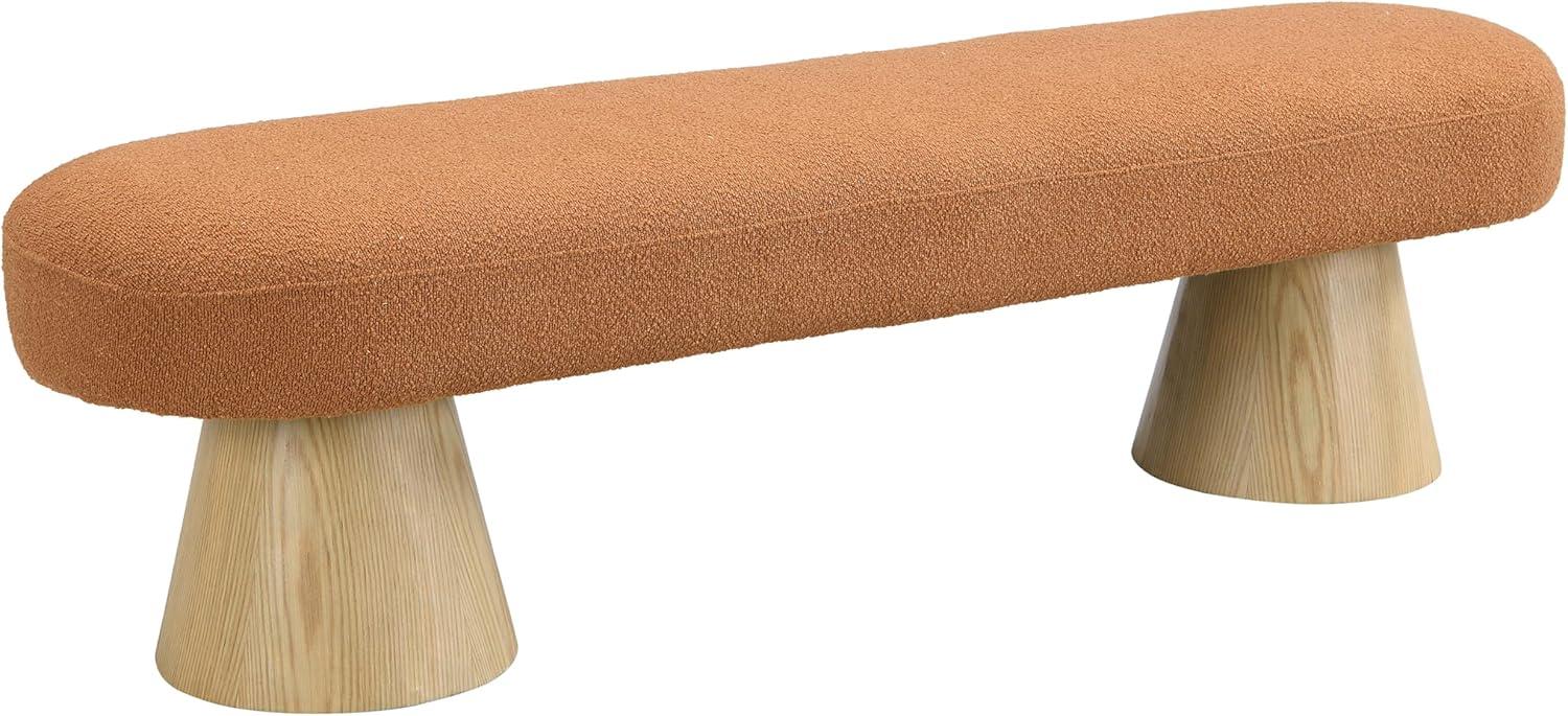 image:imageChristopher Knight Home Manila Chenille Upholstered Dining Bench Modern Ottoman Bench Wooden Entryway Bench Comfort Long Spfa Footstool for Living Room Dining Room No Assembly Needed OatmealOrange64