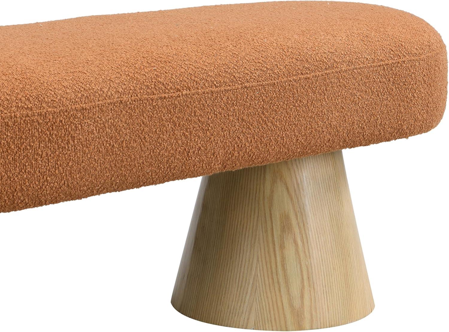 image:imageChristopher Knight Home Manila Chenille Upholstered Dining Bench Modern Ottoman Bench Wooden Entryway Bench Comfort Long Spfa Footstool for Living Room Dining Room No Assembly Needed OatmealOrange64