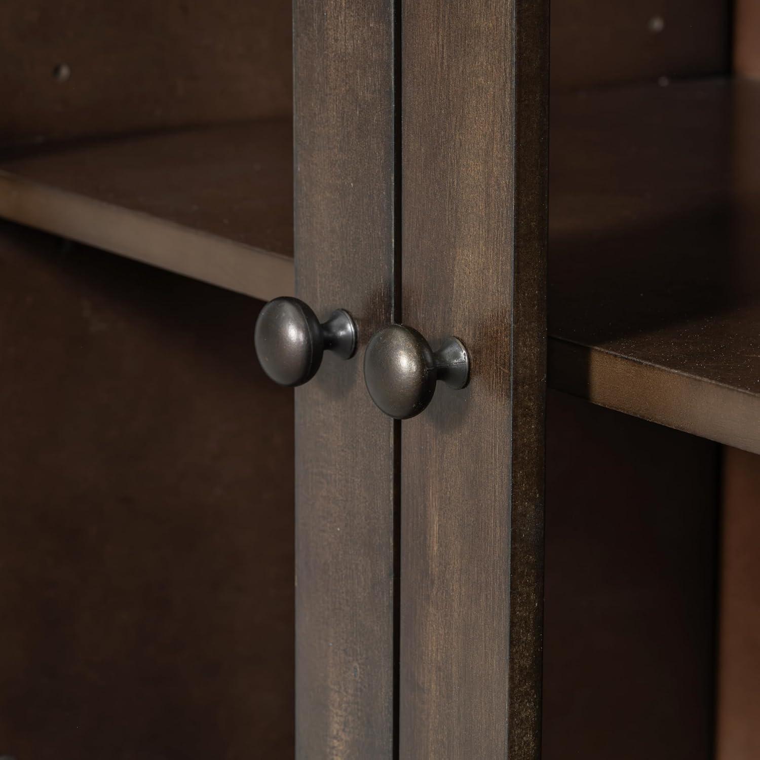 image:imageChristopher Knight Home Mia Modern Storage Cabinet with Doors and Drawers Wooden Sideboard Cabinet with Adjustable Shelf Freestanding Buffet Cabinet with Storage for Dining Room BlackDark Brown