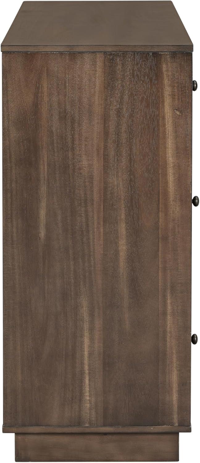 image:imageChristopher Knight Home Mia Modern Storage Cabinet with Doors and Drawers Wooden Sideboard Cabinet with Adjustable Shelf Freestanding Buffet Cabinet with Storage for Dining Room BlackDark Brown