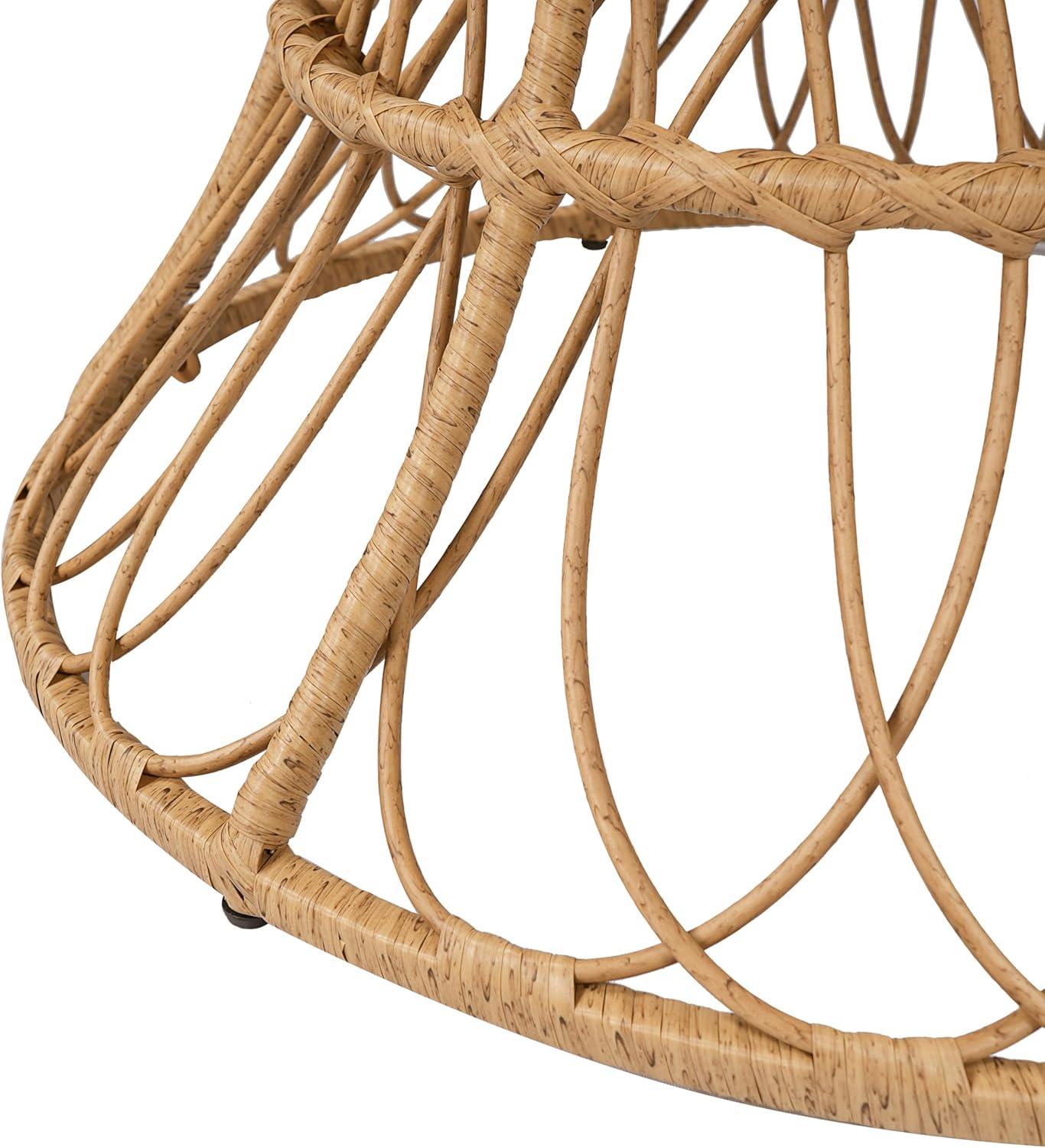 image:imageChristopher Knight Home Pella Farmhouse Acacia Wood Round Dining Table for 46 People Patio Dining Room Table with Handwoven Wicker Base for BackyardGarden Slatted Design Outdoor Patio Table BrownTeak