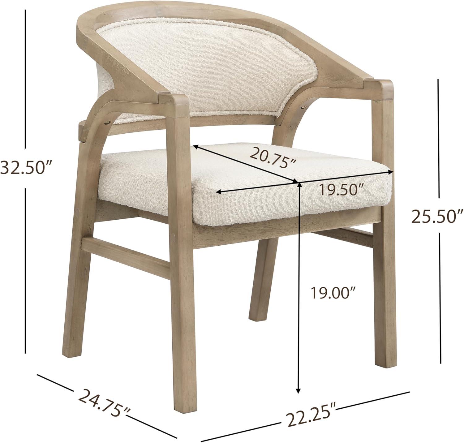 image:imageChristopher Knight Home Sepharine Modern Wooden Dining Chairs Set of 2 Boucle Upholstered Kitchen Side Armchairs Living Room Comfy Reading Chair with Curved Back Extra Seating Light Ash BeigeLight Ash Beige