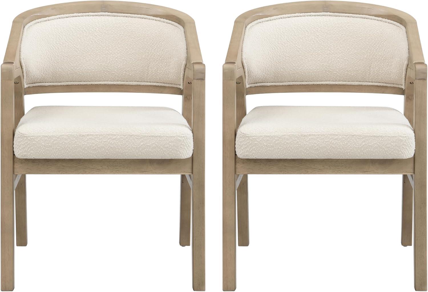 image:imageChristopher Knight Home Sepharine Modern Wooden Dining Chairs Set of 2 Boucle Upholstered Kitchen Side Armchairs Living Room Comfy Reading Chair with Curved Back Extra Seating Light Ash BeigeLight Ash Beige