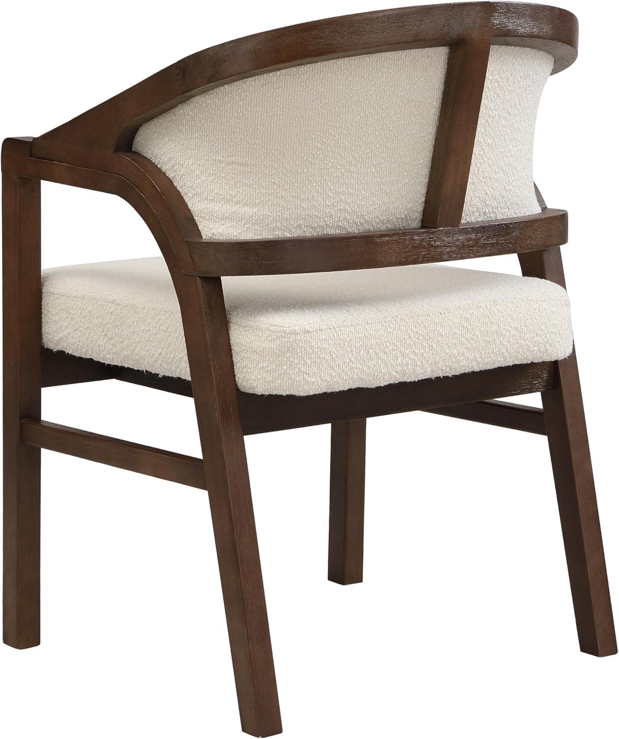 image:imageChristopher Knight Home Sepharine Modern Wooden Dining Chairs Set of 2 Boucle Upholstered Kitchen Side Armchairs Living Room Comfy Reading Chair with Curved Back Extra Seating Light Ash BeigeWalnut Beige