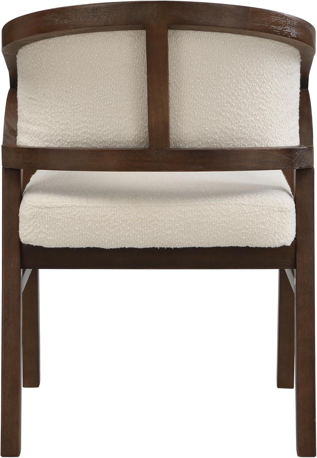 image:imageChristopher Knight Home Sepharine Modern Wooden Dining Chairs Set of 2 Boucle Upholstered Kitchen Side Armchairs Living Room Comfy Reading Chair with Curved Back Extra Seating Light Ash BeigeWalnut Beige
