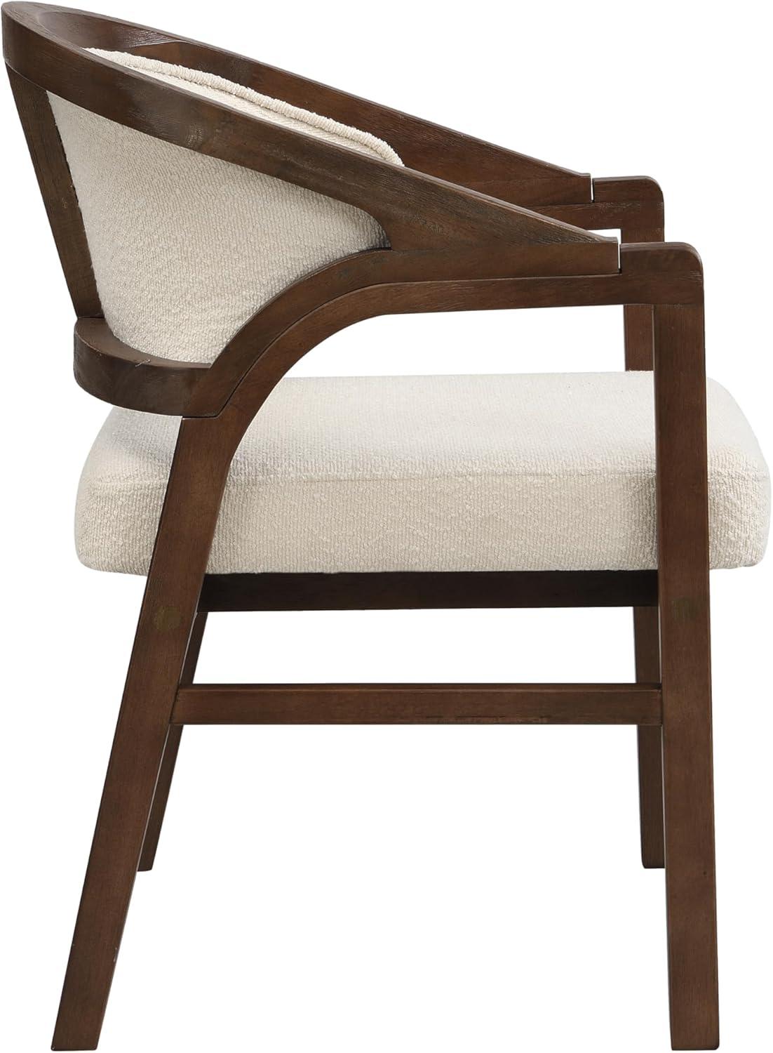 image:imageChristopher Knight Home Sepharine Modern Wooden Dining Chairs Set of 2 Boucle Upholstered Kitchen Side Armchairs Living Room Comfy Reading Chair with Curved Back Extra Seating Light Ash BeigeWalnut Beige