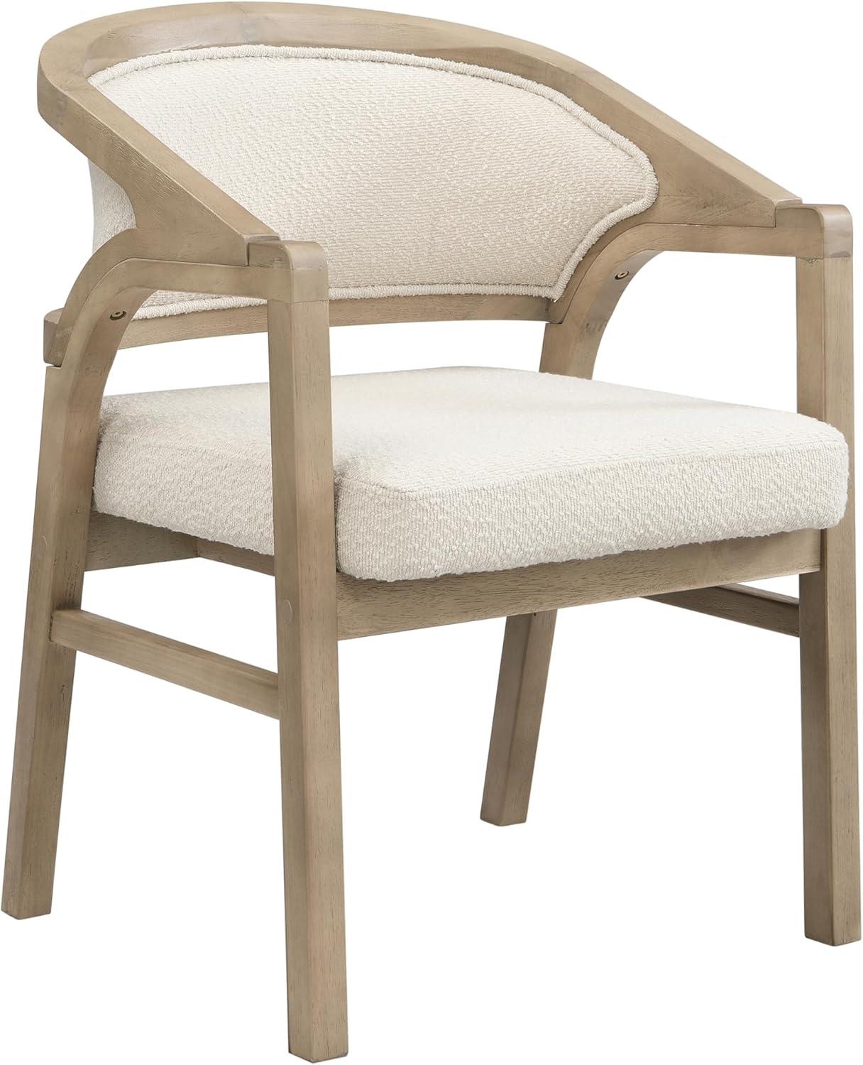 image:imageChristopher Knight Home Sepharine Modern Wooden Dining Chairs Set of 2 Boucle Upholstered Kitchen Side Armchairs Living Room Comfy Reading Chair with Curved Back Extra Seating Light Ash BeigeLight Ash Beige
