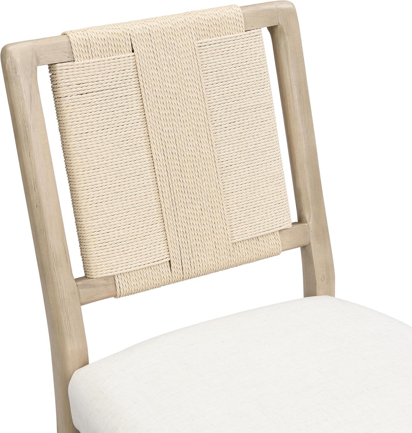 image:imageChristopher Knight Home Xinzi Comfy Upholstered Dining Chairs Set of 2 Rubberwood Kitchen Chairs with Woven Rope Backrest Extra Seat for Dining Room Armless Dining Chair Beige Natural AshBeige Natural Ash