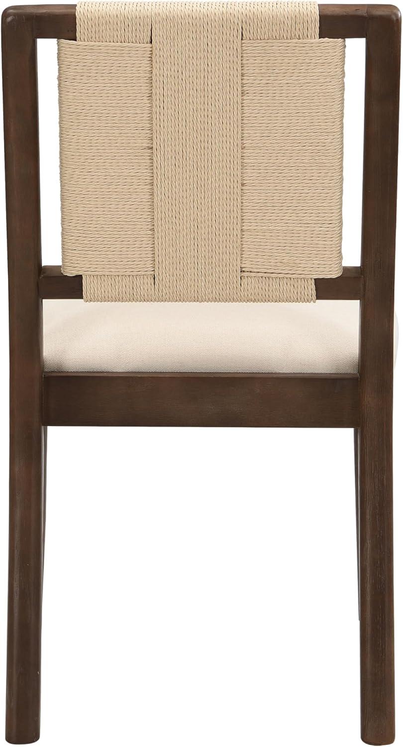 image:imageChristopher Knight Home Xinzi Comfy Upholstered Dining Chairs Set of 2 Rubberwood Kitchen Chairs with Woven Rope Backrest Extra Seat for Dining Room Armless Dining Chair Beige Natural AshBeige Walnut