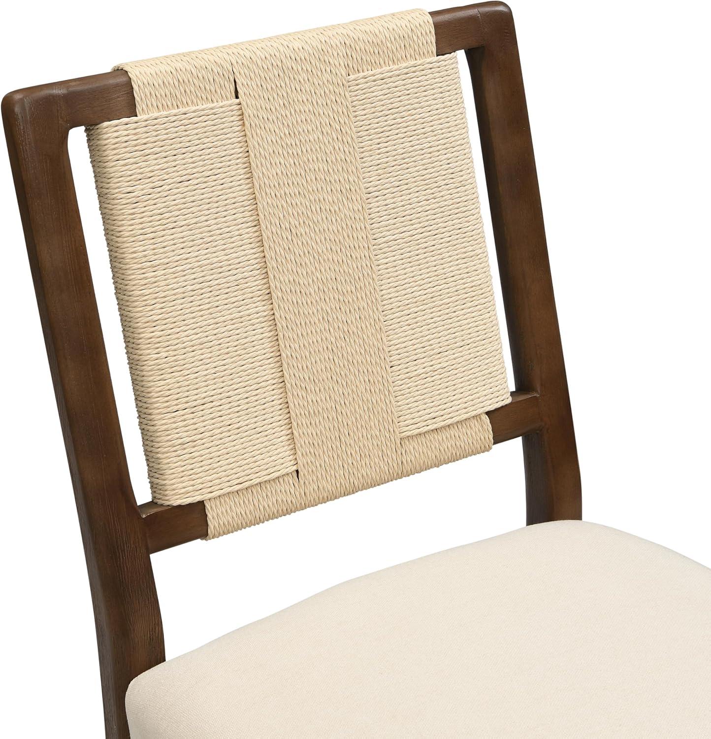 image:imageChristopher Knight Home Xinzi Comfy Upholstered Dining Chairs Set of 2 Rubberwood Kitchen Chairs with Woven Rope Backrest Extra Seat for Dining Room Armless Dining Chair Beige Natural AshBeige Walnut