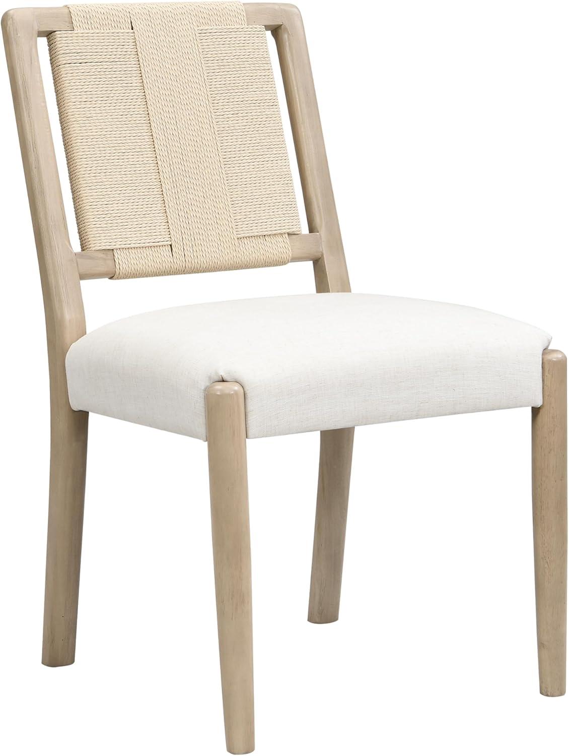 image:imageChristopher Knight Home Xinzi Comfy Upholstered Dining Chairs Set of 2 Rubberwood Kitchen Chairs with Woven Rope Backrest Extra Seat for Dining Room Armless Dining Chair Beige Natural AshBeige Natural Ash