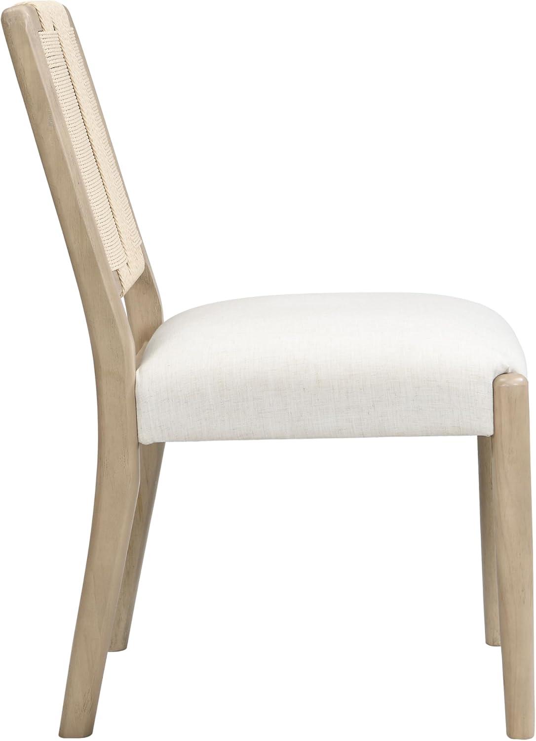 image:imageChristopher Knight Home Xinzi Comfy Upholstered Dining Chairs Set of 2 Rubberwood Kitchen Chairs with Woven Rope Backrest Extra Seat for Dining Room Armless Dining Chair Beige Natural AshBeige Natural Ash