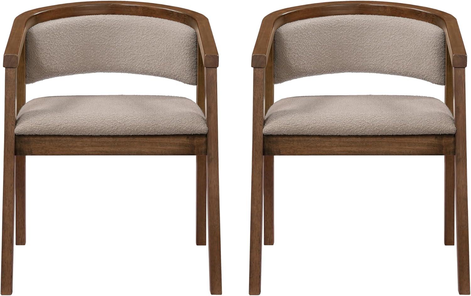 image:imageChristopher Knight Home Yunara Modern Dining Table Set for 6 Kitchen Table and Dining Chairs Set of 6 Solid Wood Dining Room Table Set for 6 Dark BeigeWalnut
