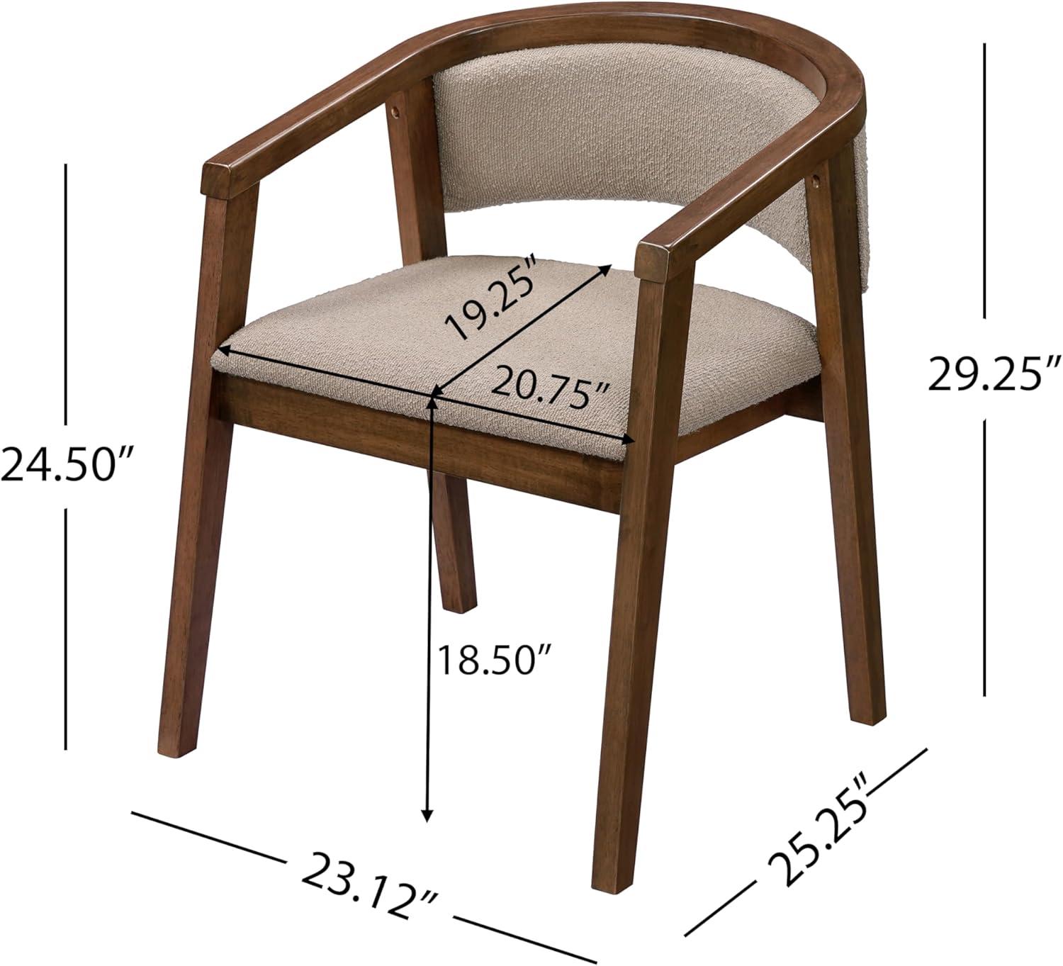 image:imageChristopher Knight Home Yunara Modern Dining Table Set for 6 Kitchen Table and Dining Chairs Set of 6 Solid Wood Dining Room Table Set for 6 Dark BeigeWalnut