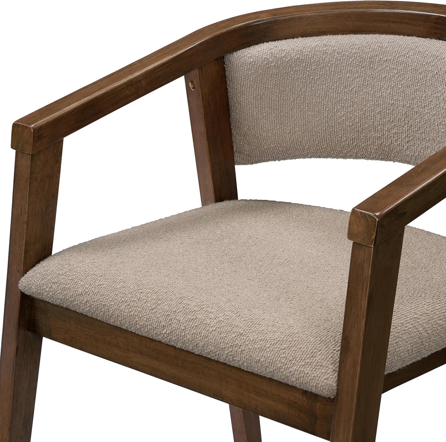 image:imageChristopher Knight Home Yunara Modern Dining Table Set for 6 Kitchen Table and Dining Chairs Set of 6 Solid Wood Dining Room Table Set for 6 Dark BeigeWalnut