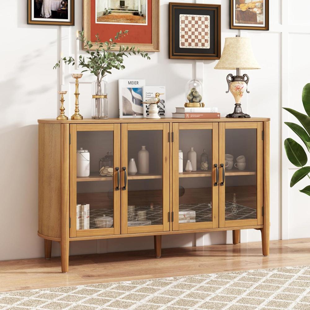 image:imageChristopher Knight Home Eileen Modern Storage Cabinet with 4 Doors Large Size Buffet Cabinet with Storage and Adjustable Shelf Wooden Sideboard Cabinet for Dining RoomKitchenLiving Room NaturalNatural