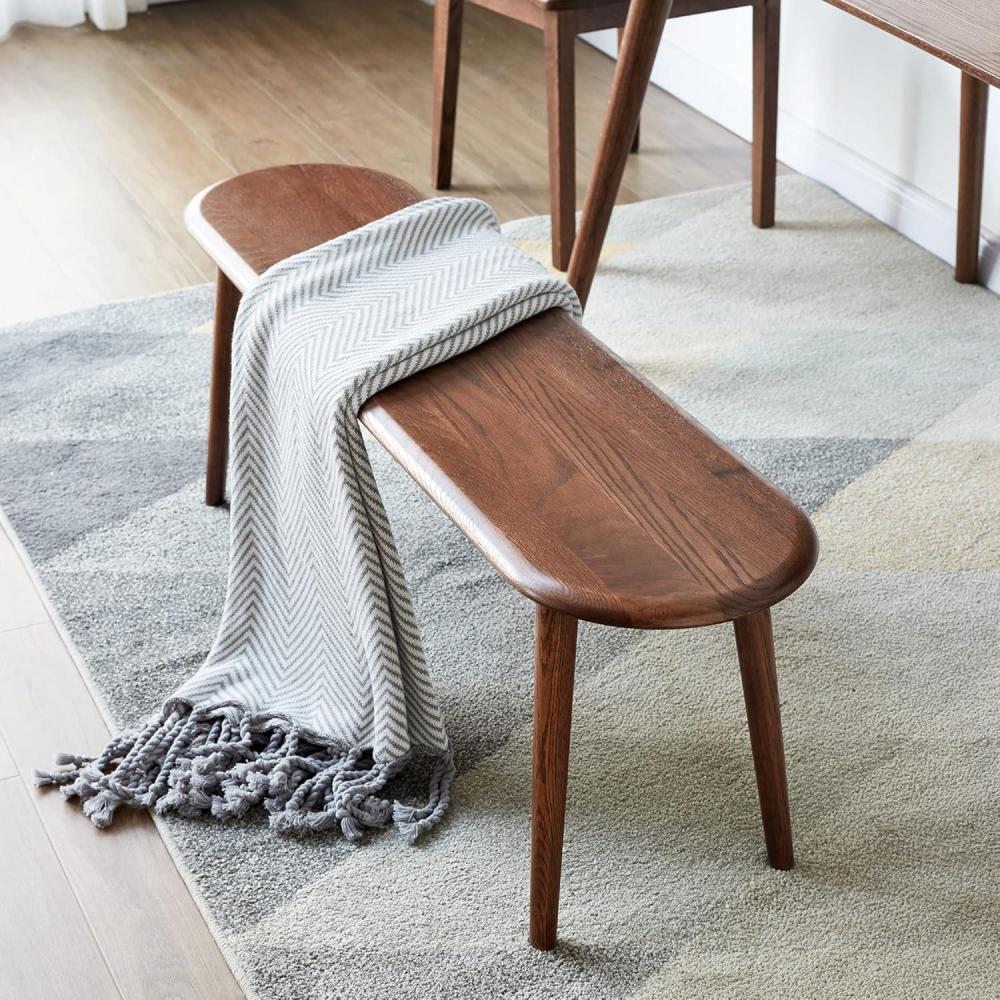 image:imageChristopher Knight Home Ella Dining Bench Oak Wood Dining Bench Oval Shaped Chair End of Bed Entryway Foot Seats Kitchen Chair 3937Small Benches for Living Room Dining Room Home Decor NaturalWalnut4724