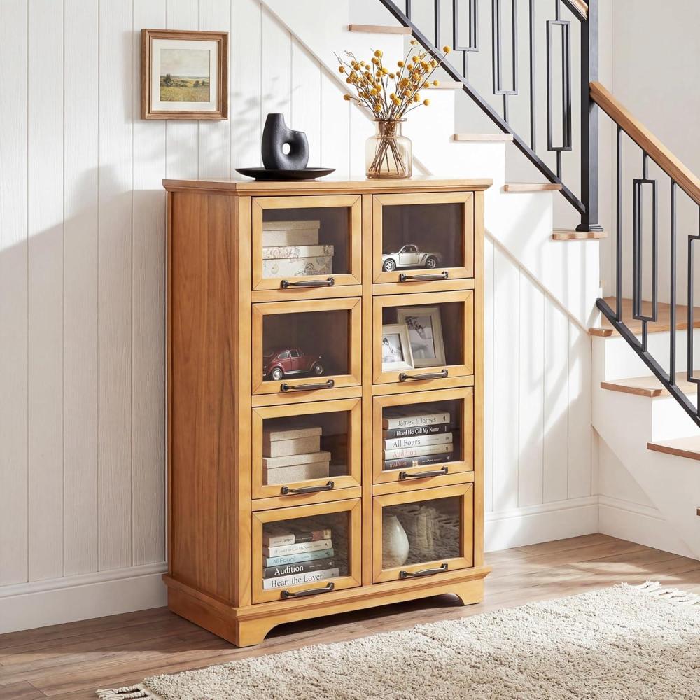 image:imageChristopher Knight Home Judland Modern Storage Cabinet with Glass Doors Wooden Display Cabinet with Shelves and 8 Doors Accent Cabinet for Living RoomKitchen Spacious Dining Room Cupboard Natural