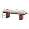Christopher Knight Home 55″ Chenille Upholstered Bench with Solid Rubber Wood Legs, Modern Farmhouse Bedroom Bench, Padded Entryway Bench Seat, Dining Bench for Living Room End of Bed, Light Brown(Light Brown)