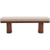 Christopher Knight Home 55″ Chenille Upholstered Bench with Solid Rubber Wood Legs, Modern Farmhouse Bedroom Bench, Padded Entryway Bench Seat, Dining Bench for Living Room End of Bed, Light Brown(Light Brown)