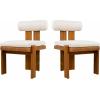 Christopher Knight Home Acker Outdoor Dining Chairs Set of 2 with Cylindrical Backrest, Acacia Wood Dining Room Chair with Thick Cushion, Comfy Outdoor Chairs Set of 2 and Flat Legs, Beige + Teak(Beige + Teak)