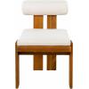 Christopher Knight Home Acker Outdoor Dining Chairs Set of 2 with Cylindrical Backrest, Acacia Wood Dining Room Chair with Thick Cushion, Comfy Outdoor Chairs Set of 2 and Flat Legs, Beige + Teak(Beige + Teak)