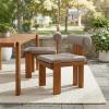 Christopher Knight Home Acker Outdoor Dining Chairs Set of 2 with Cylindrical Backrest, Acacia Wood Dining Room Chair with Thick Cushion, Comfy Outdoor Chairs Set of 2 and Flat Legs, Beige + Teak(Light Brown+teak)
