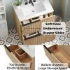 Christopher Knight Home Byron 30″ Bathroom Vanity with Sink, Modern Freestanding Bathroom Sink Cabinet with Drawer, Undermount Vanity Sink Cabinet, Bathroom Storage Cabinet with Sink Combo Set,Natural(Natural)