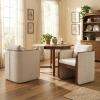 Christopher Knight Home Cabelo Boucle Upholstered Dining Chairs Set of 2, Sturdy Wooden Dining Chair with Curved Back, Modern Armchairs and Thick Cushions, Versatile Indoor Usage, Almond + Walnut(Almond + Walnut)