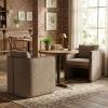 Christopher Knight Home Cabelo Boucle Upholstered Dining Chairs Set of 2, Sturdy Wooden Dining Chair with Curved Back, Modern Armchairs and Thick Cushions, Versatile Indoor Usage, Almond + Walnut(Brown + Walnut)