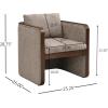 Christopher Knight Home Cabelo Boucle Upholstered Dining Chairs Set of 2, Sturdy Wooden Dining Chair with Curved Back, Modern Armchairs and Thick Cushions, Versatile Indoor Usage, Almond + Walnut(Brown + Walnut)