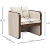 Christopher Knight Home Cabelo Boucle Upholstered Dining Chairs Set of 2, Sturdy Wooden Dining Chair with Curved Back, Modern Armchairs and Thick Cushions, Versatile Indoor Usage, Almond + Walnut(Almond + Walnut)