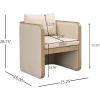 Christopher Knight Home Cabelo Boucle Upholstered Dining Chairs Set of 2, Sturdy Wooden Dining Chair with Curved Back, Modern Armchairs and Thick Cushions, Versatile Indoor Usage, Almond + Walnut(Beige + Natural Ash)